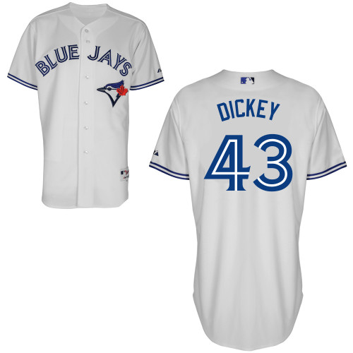 R-A Dickey #43 MLB Jersey-Toronto Blue Jays Men's Authentic Home White Cool Base Baseball Jersey